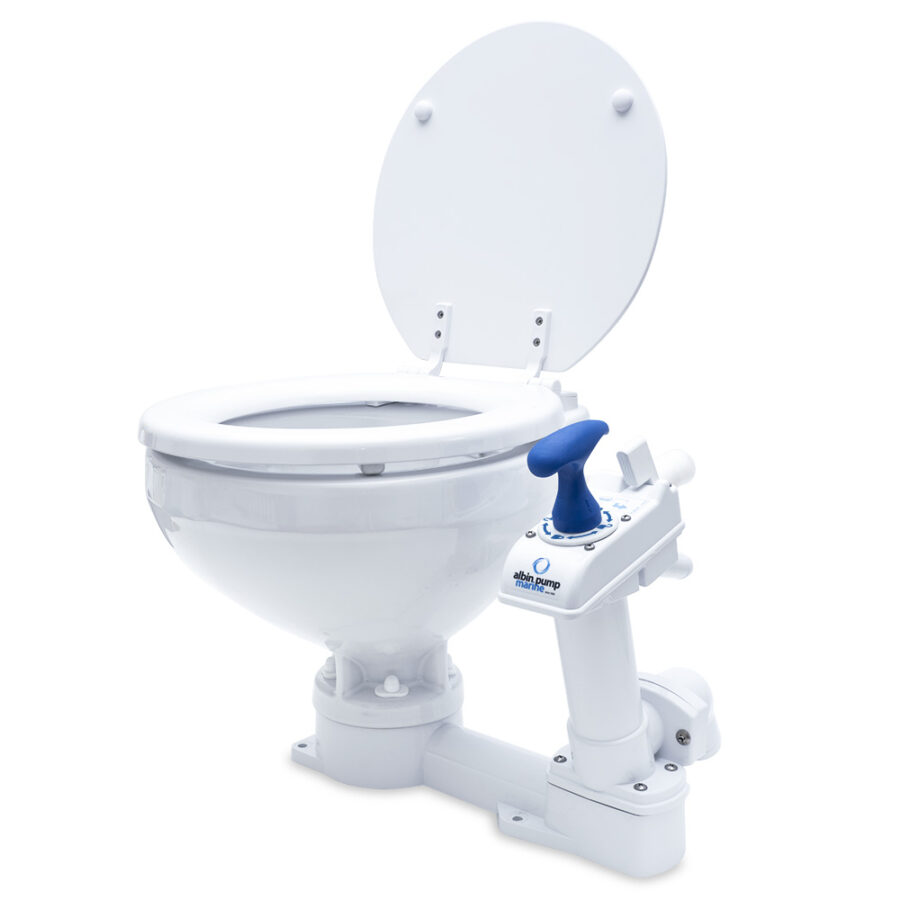 Albin Manual Marine Toilet Compact, Ideal for Tight Spaces