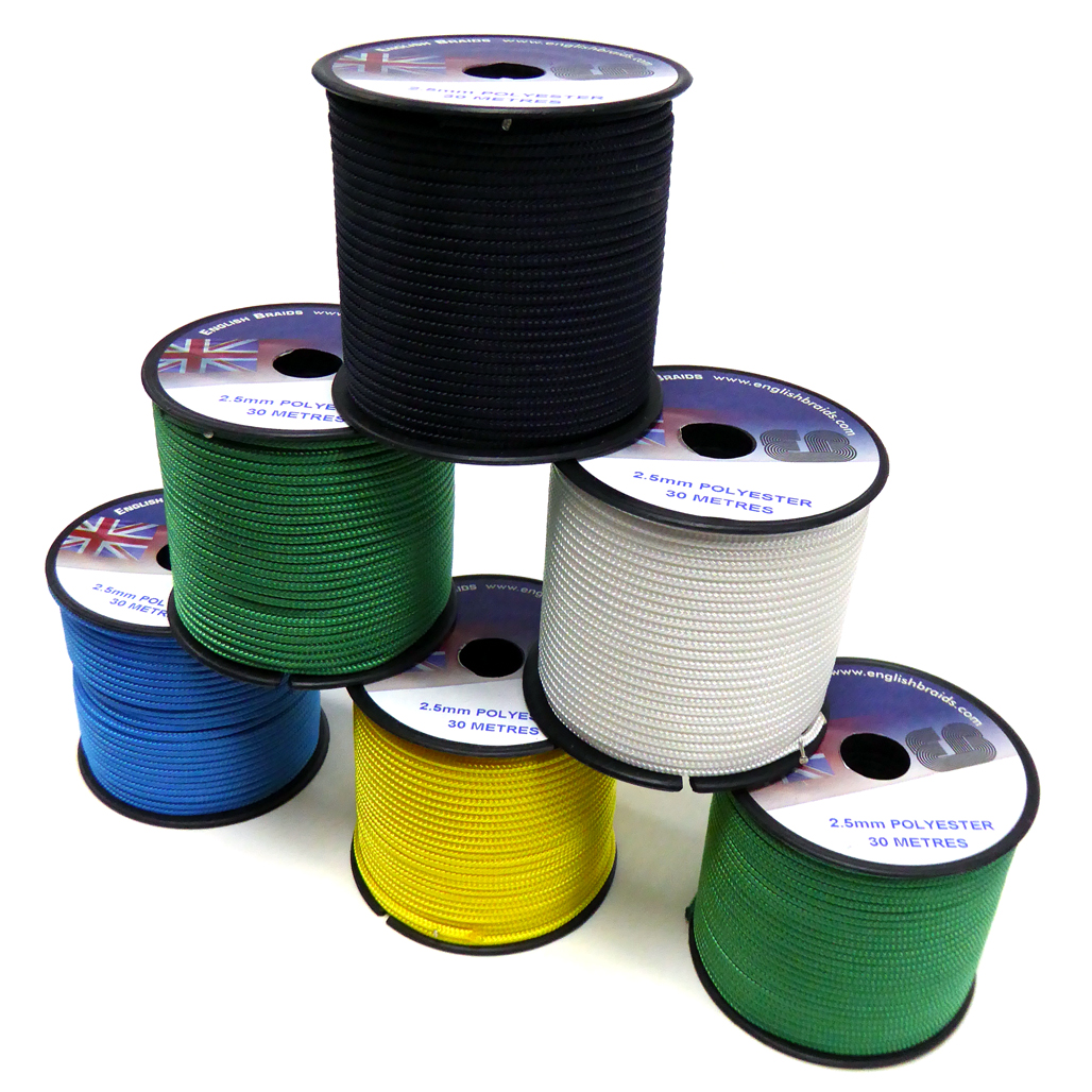 Mini Reels - 2.5mm x 30m Polyester R Cord From English Braids