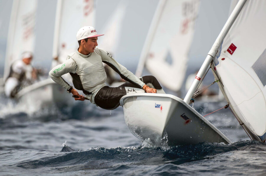 Laser Standard A singlehanded Olympic class boat