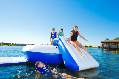 Aquaglide Malibu Aquapark - Inflatable Bouncer, Slide and Walkway Set