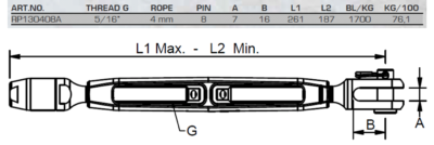 Blue Wave Rope Rigging Screw - Rigging for Dyneema Ropes