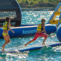 Aquaglide Speedway 20 - Floating Inflatable Platform and Link
