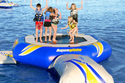 Aquaglide SuperTramp 14 - Water Trampoline with SwimStep