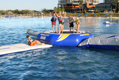 Aquaglide SuperTramp 17 - Water Trampoline with SwimStep