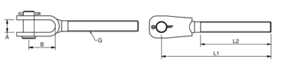 Blue Wave Welded Thread Fork Terminal - Quality Stainless Steel Rigging