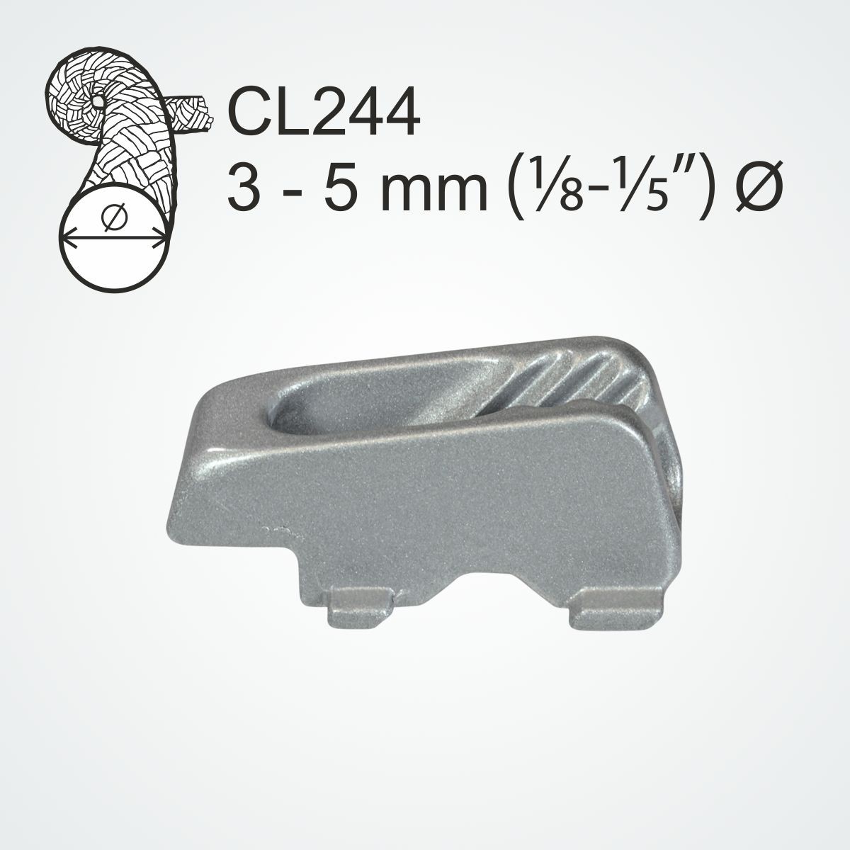 Ø 113-116mm ClamCleat CL244/S Vertical Fermé Avec Support Pour Boom Windsurf 